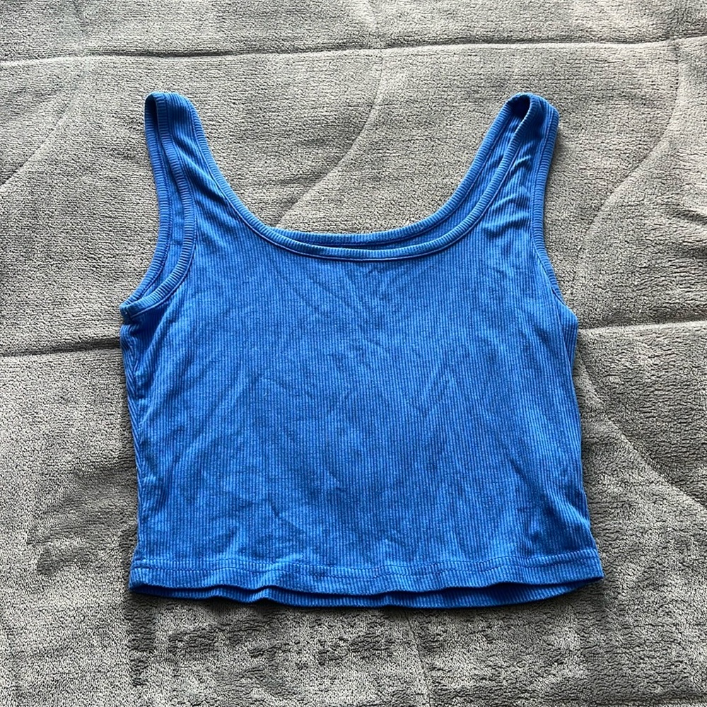 S SHEIN blue crop tank